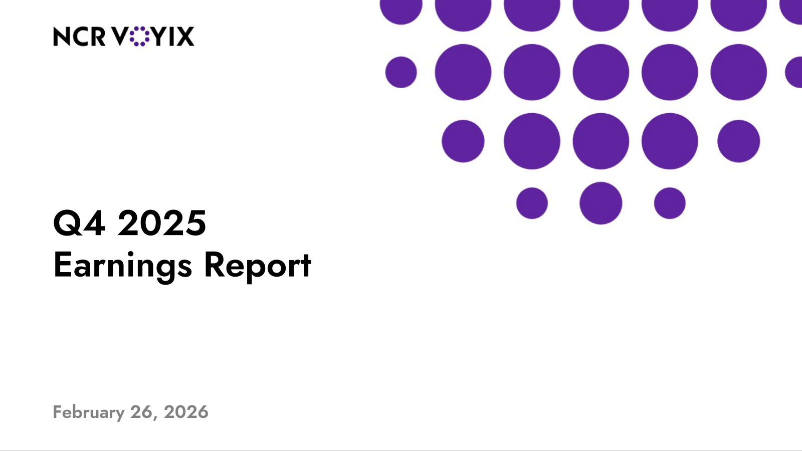 NCR Voyix's Q4 2025 Slide Deck