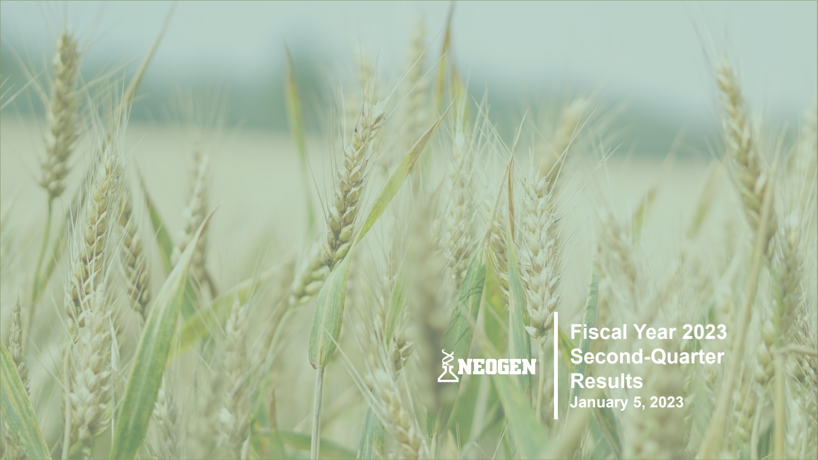 Neogen's Q2 2023 Slide Deck