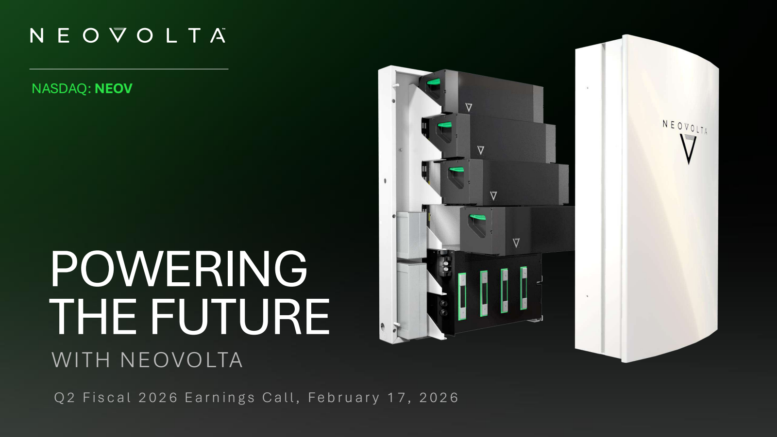 NeoVolta's Q2 2026 Slide Deck