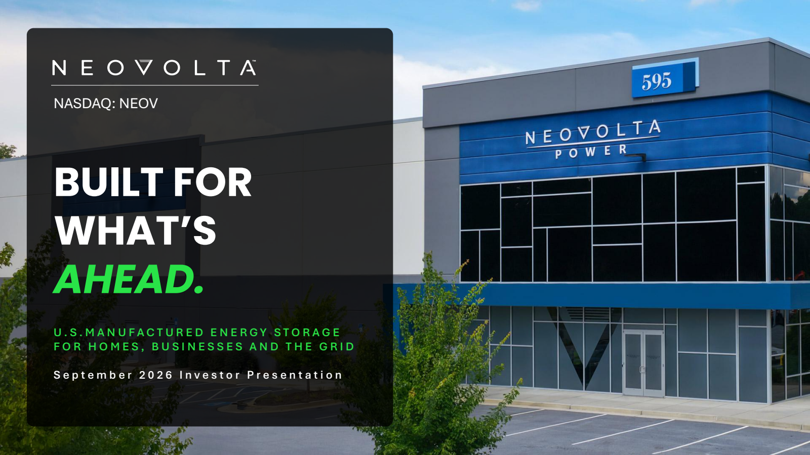 NeoVolta's Q4 2026 Slide Deck