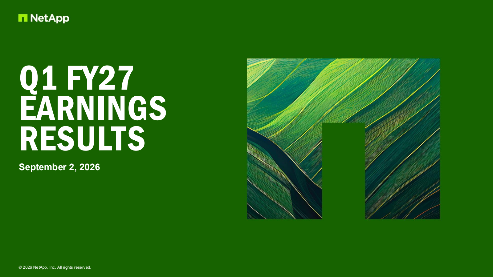 NetApp's Q1 2027 Slide Deck