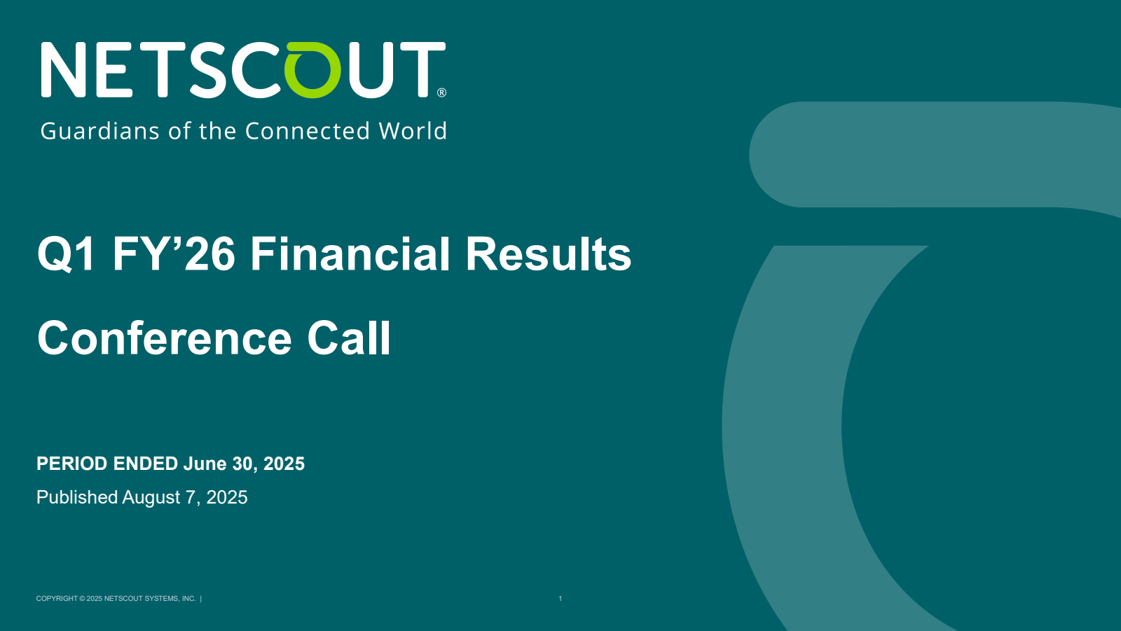 NetScout Systems' Q1 2026 Slide Deck
