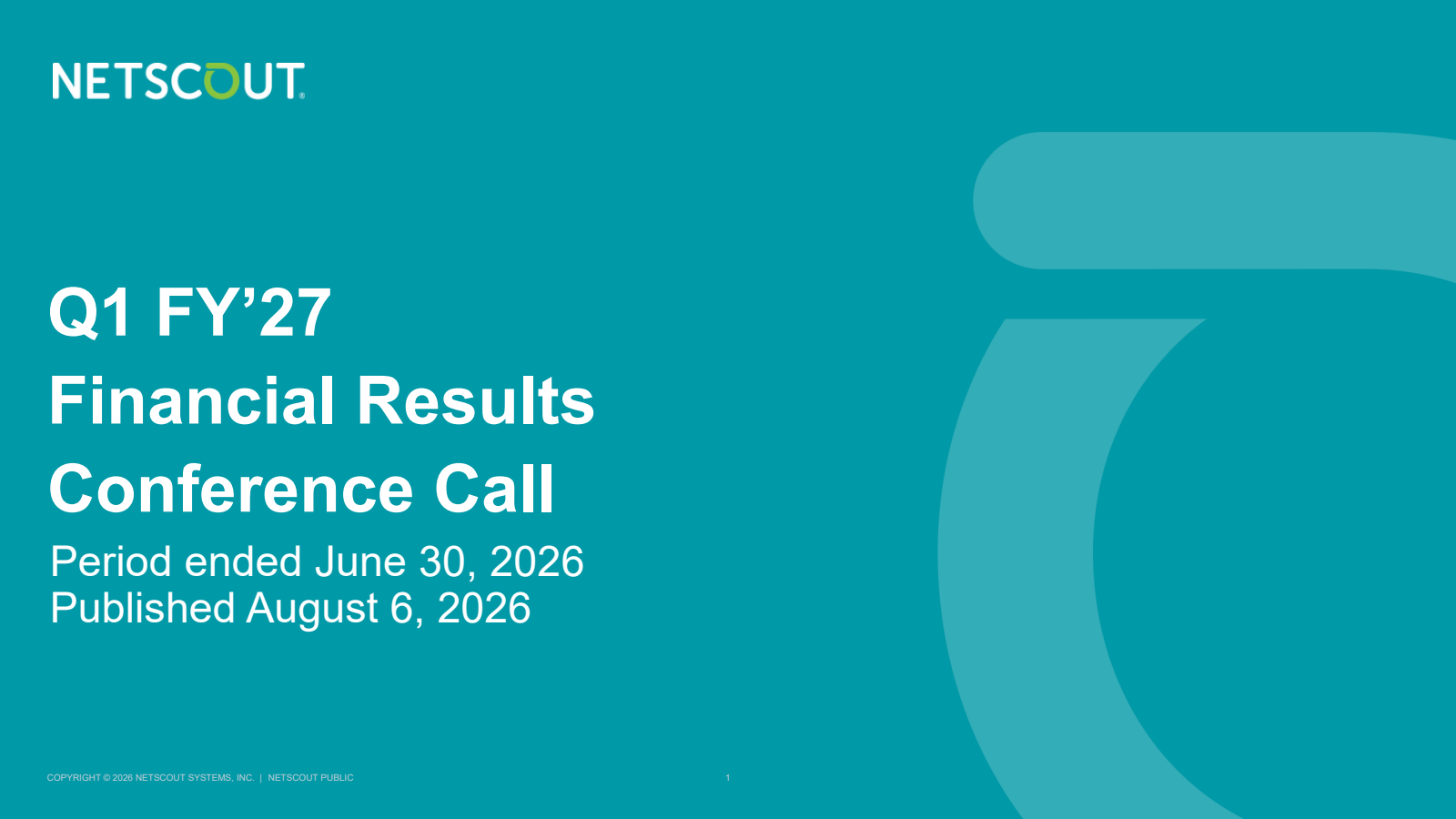 NetScout Systems' Q1 2027 Slide Deck