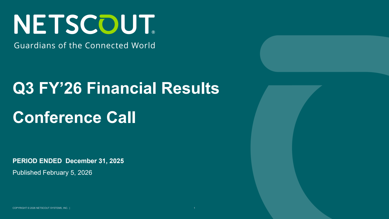 NetScout Systems' Q3 2026 Slide Deck