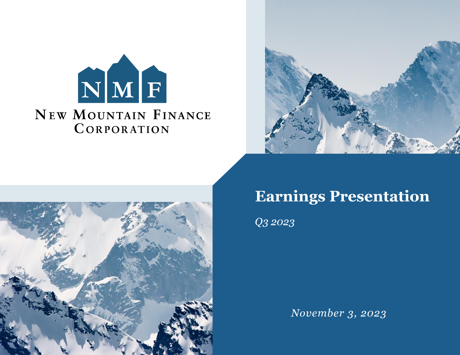 New Mountain Finance's Q3 2023 Slide Deck