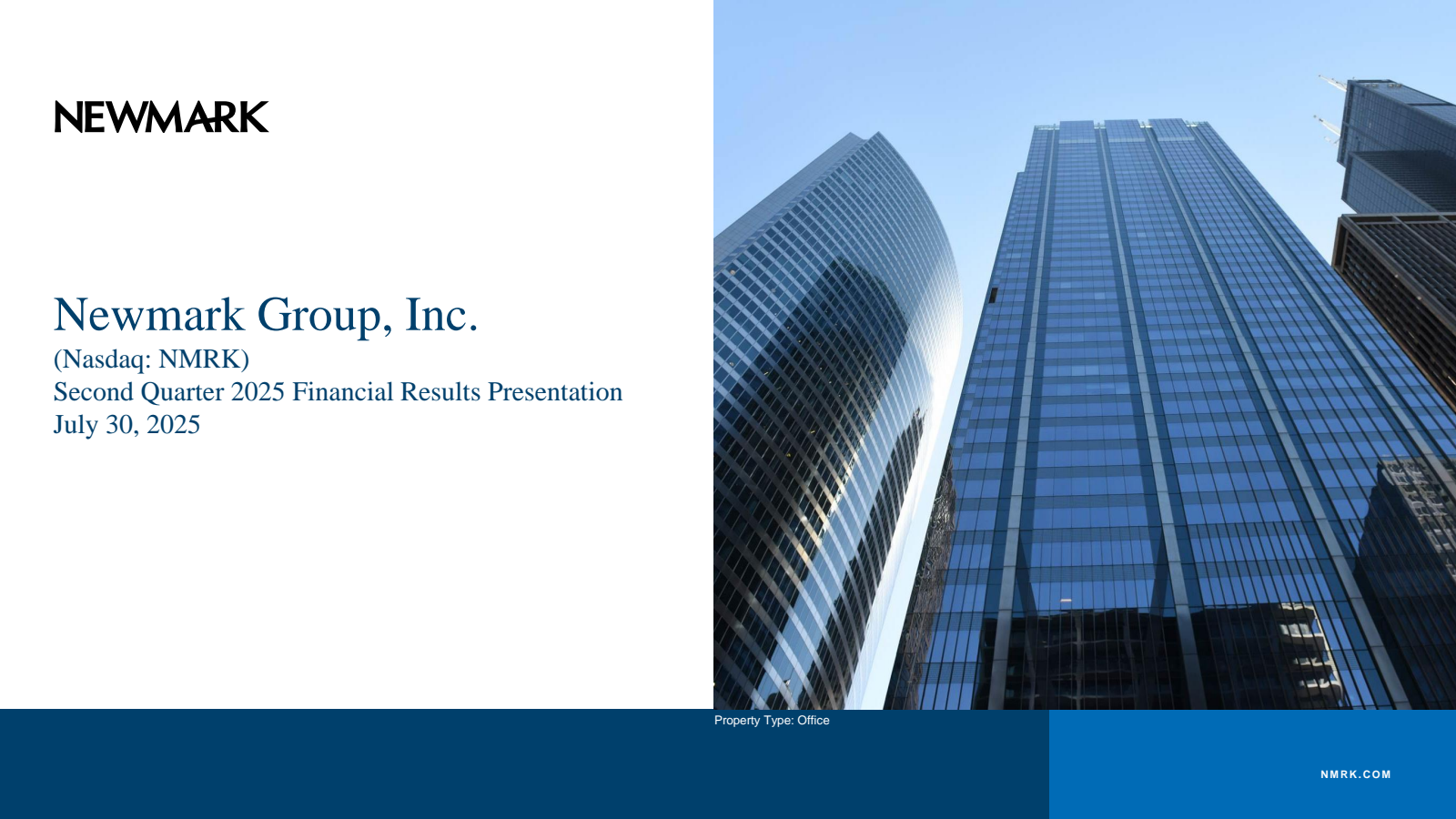Newmark Group's Q2 2025 Slide Deck