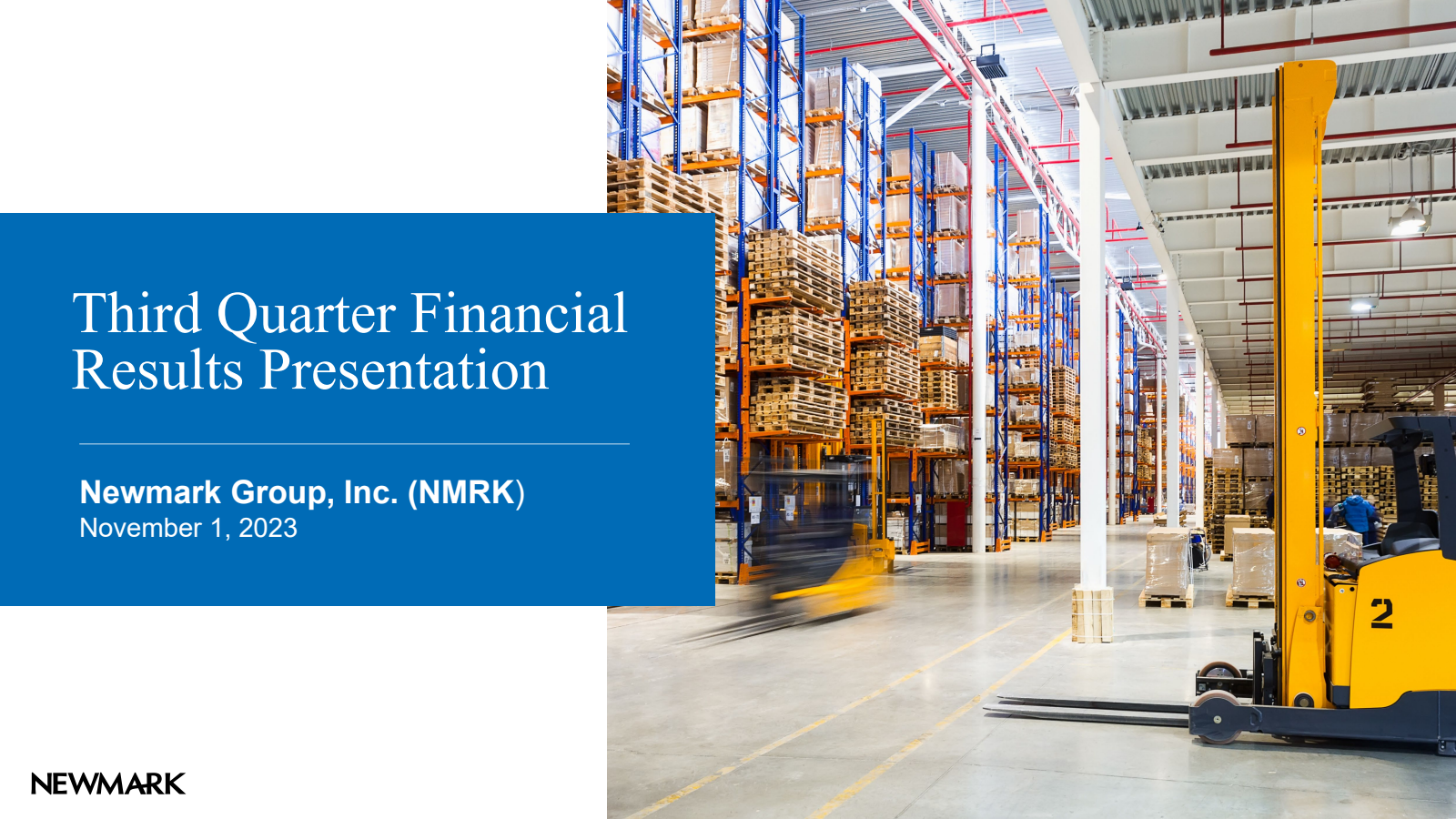 Newmark Group's Q3 2023 Slide Deck