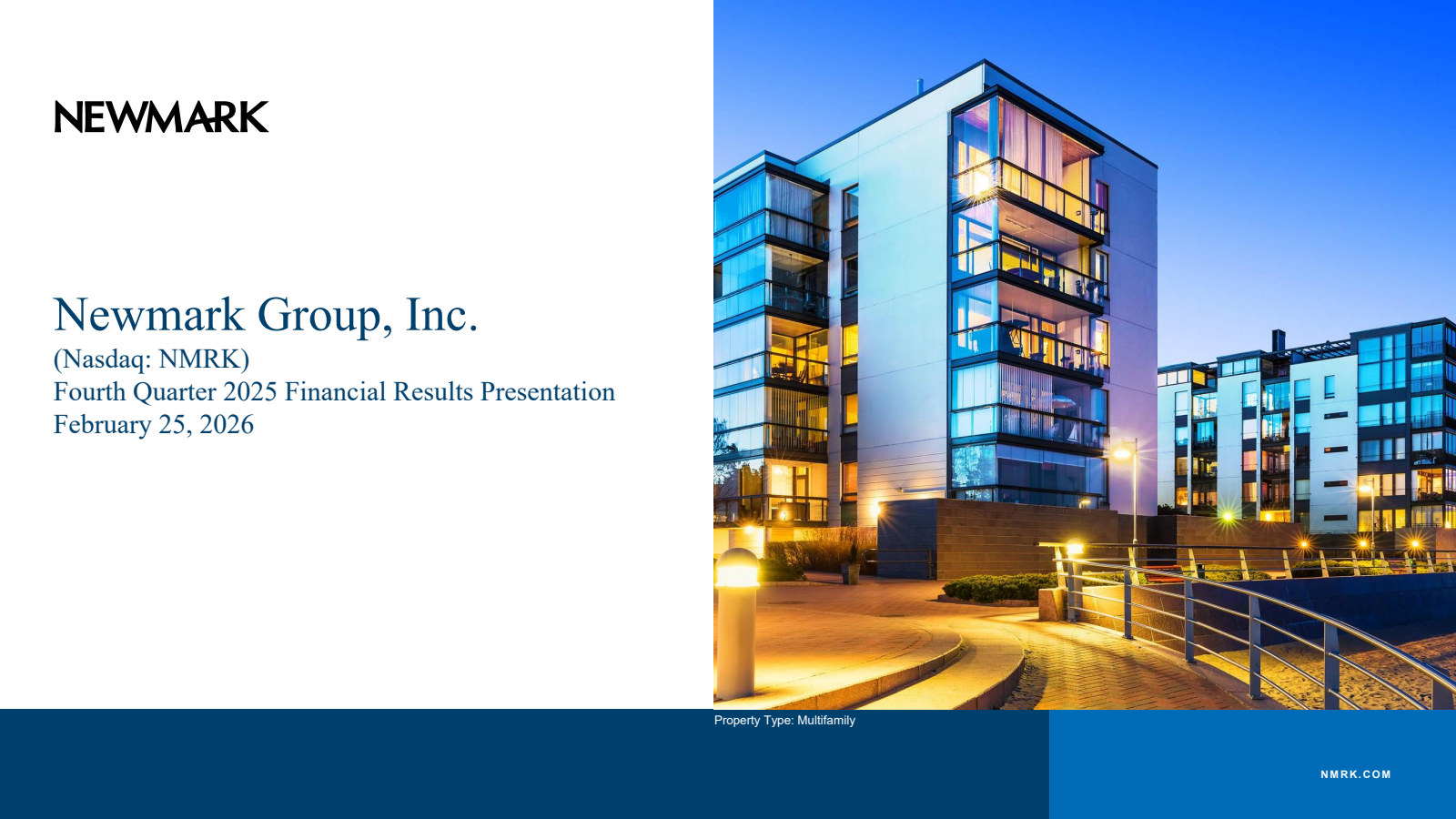 Newmark Group's Q4 2025 Slide Deck