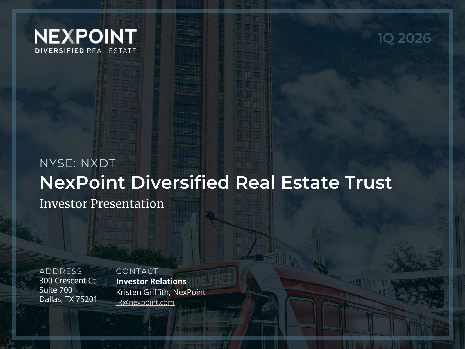 NexPoint Diversified Real Estate Trust's Q1 2026 Slide Deck