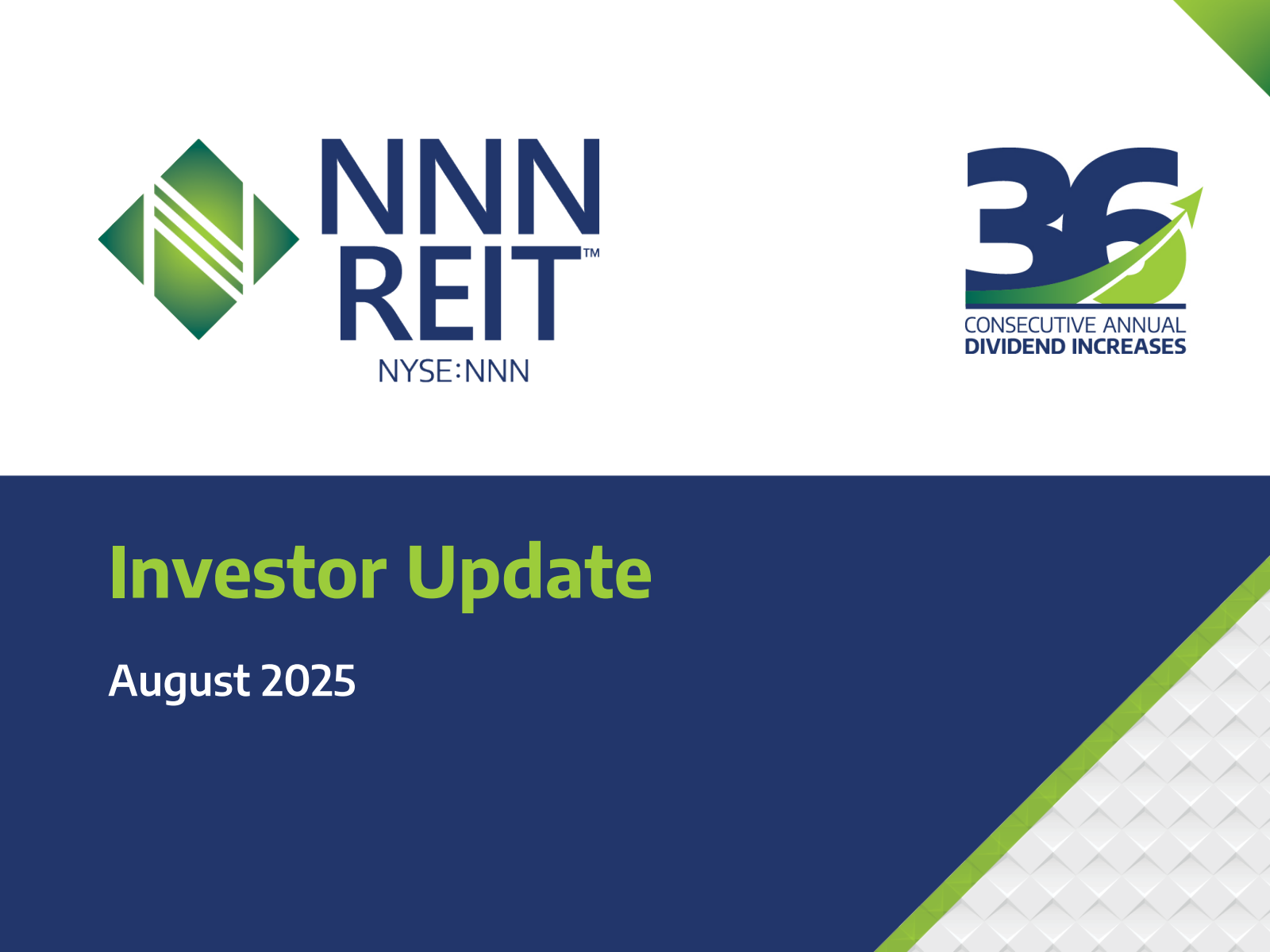 NNN REIT's Q2 2025 Slide Deck