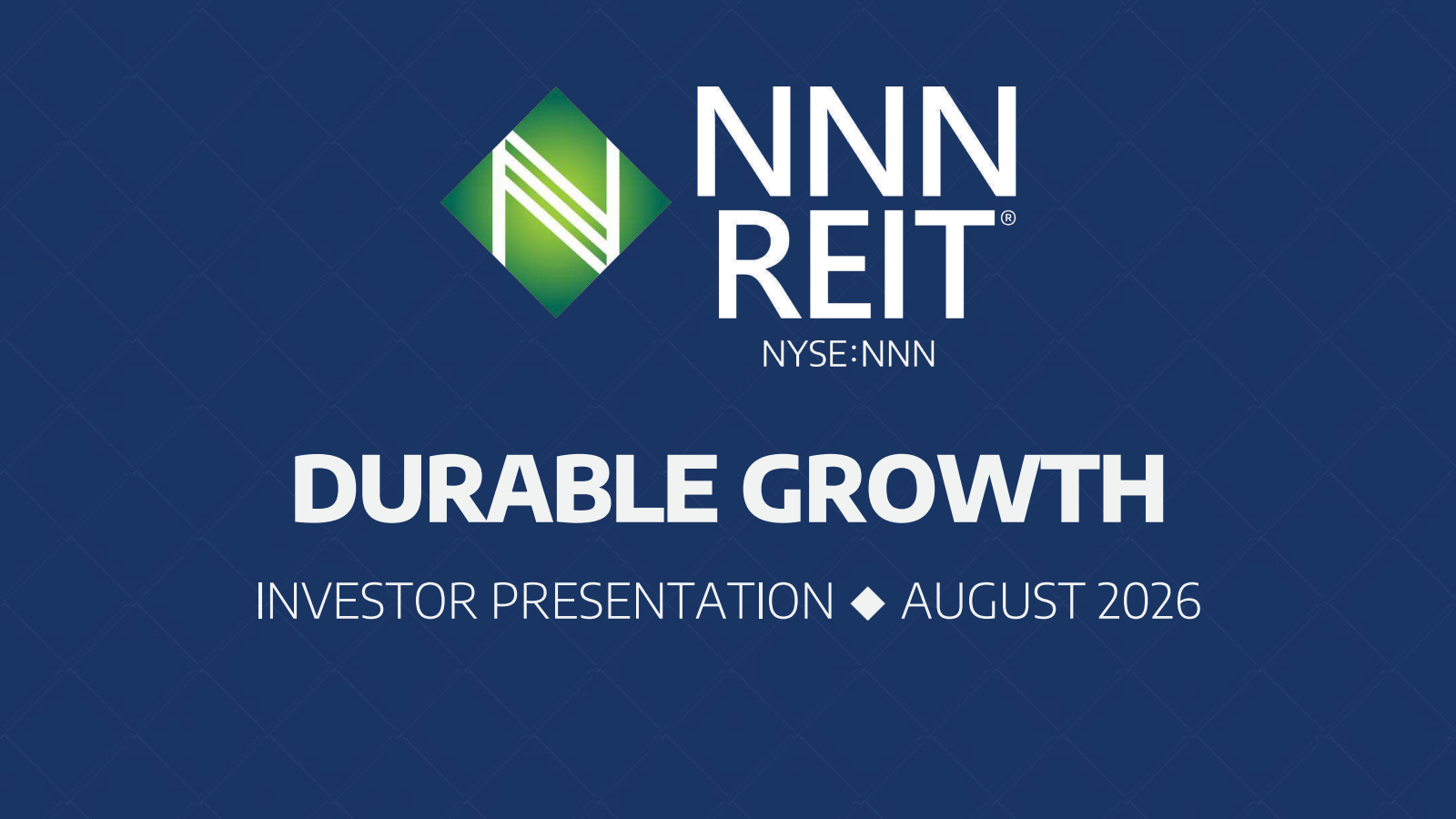 NNN REIT's Q2 2026 Slide Deck