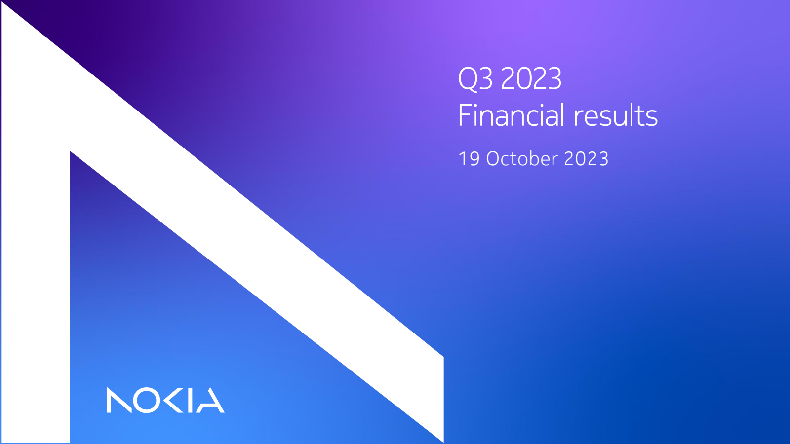 Nokia Oyj's Q3 2023 Slide Deck