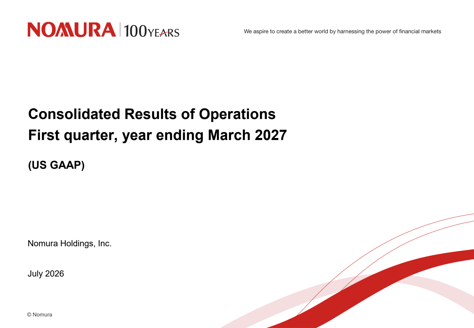 Nomura's Q1 2027 Slide Deck