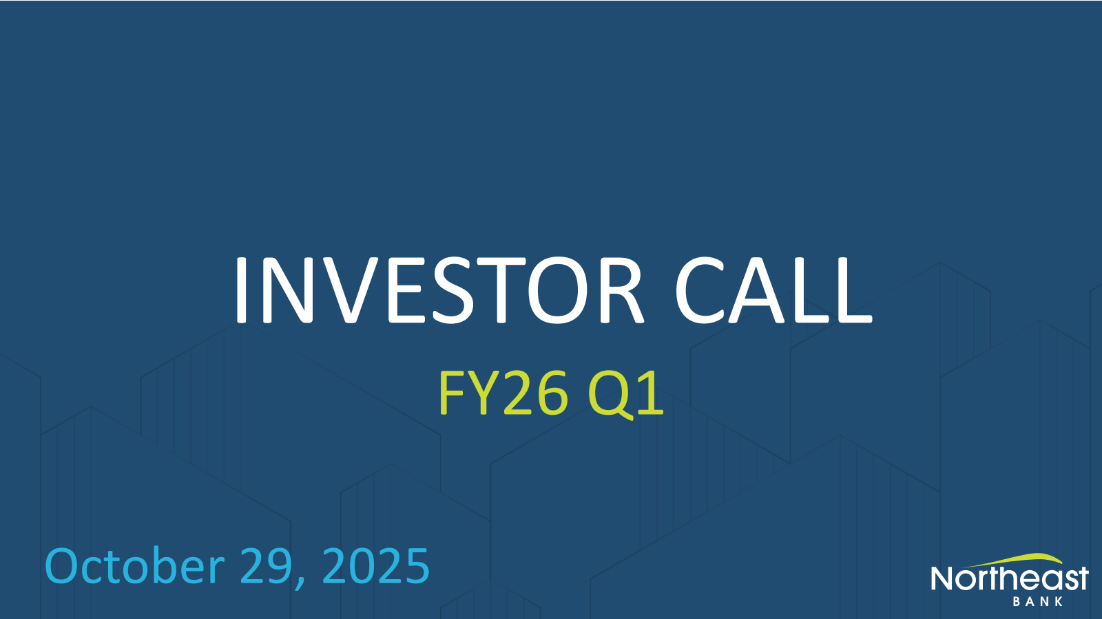 Northeast Bancorp's Q1 2026 Slide Deck