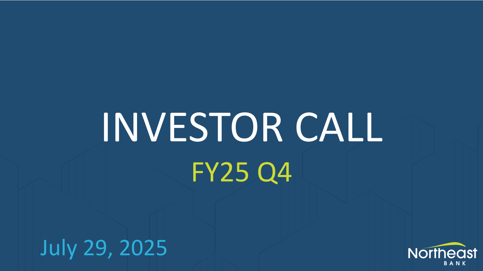 Northeast Bancorp's Q4 2025 Slide Deck