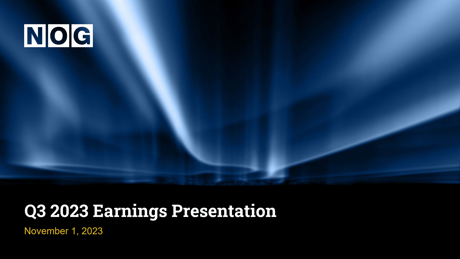 Northern Oil and Gas' Q3 2023 Slide Deck