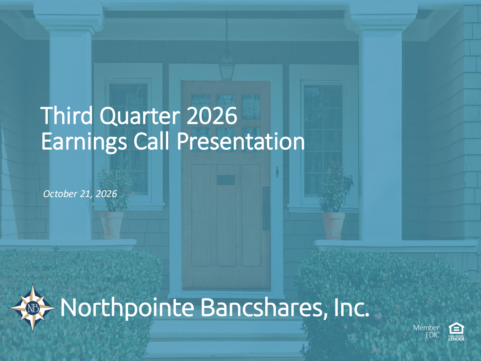 Northpointe Bancshares' Q3 2026 Slide Deck