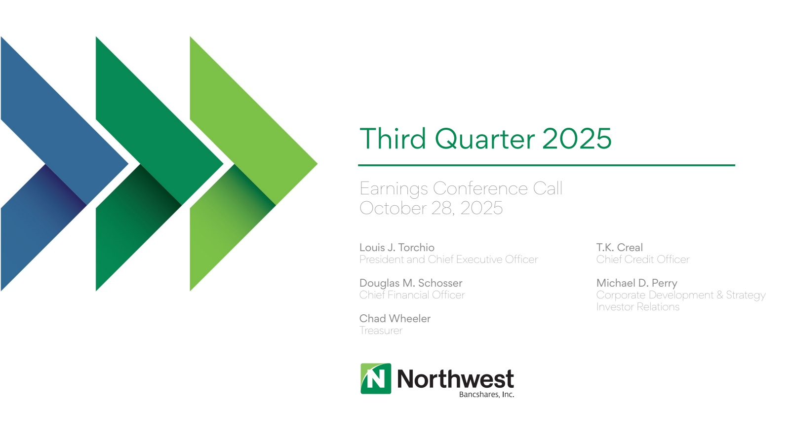 Northwest Bancshares' Q3 2025 Slide Deck