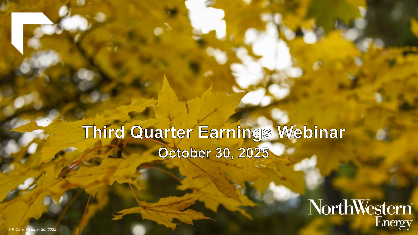 NorthWestern's Q3 2025 Slide Deck