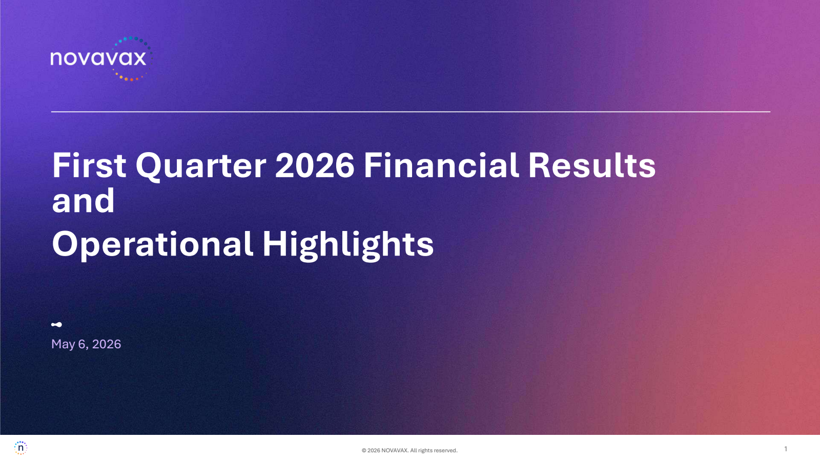 Novavax's Q1 2026 Slide Deck