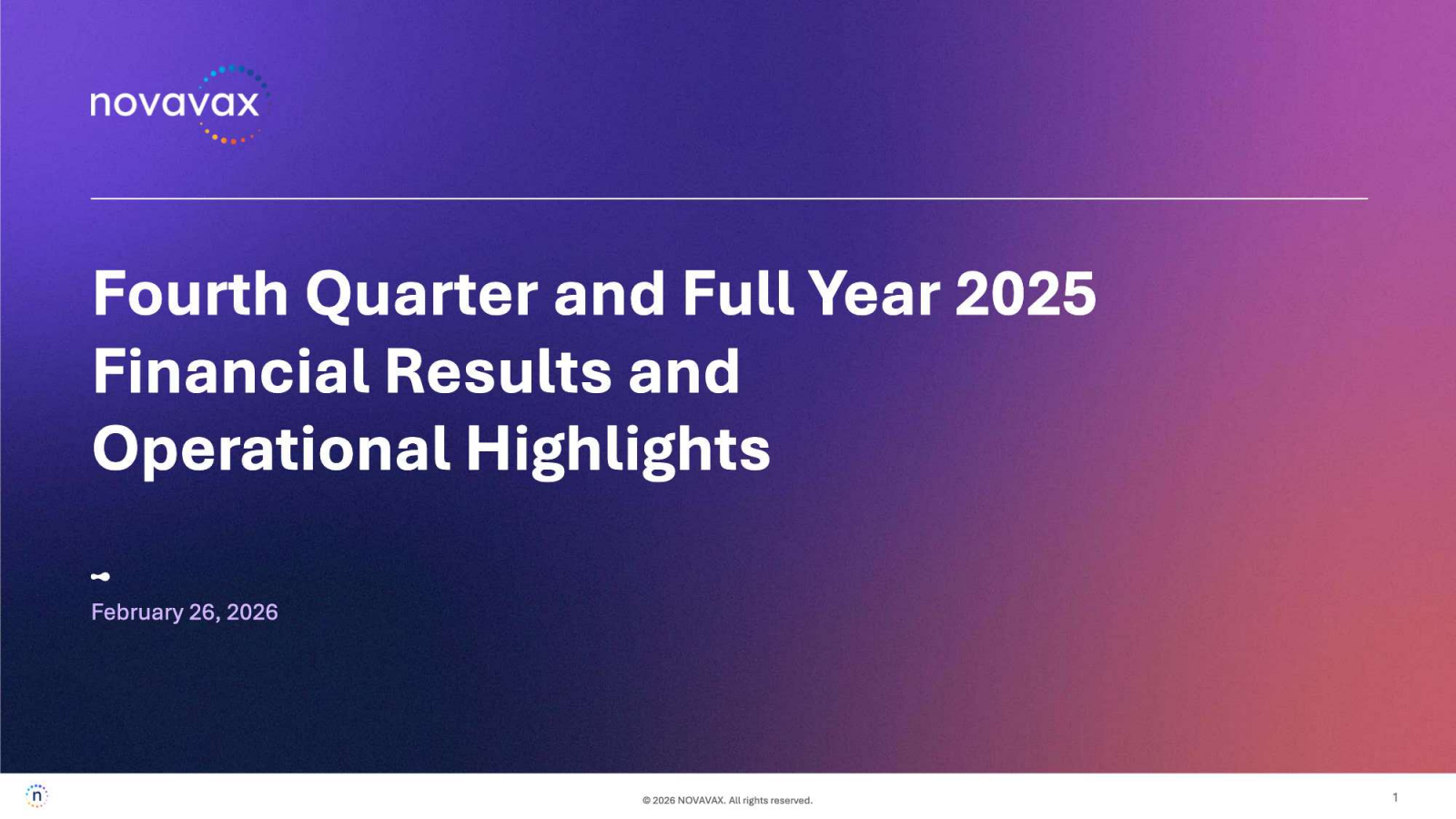 Novavax's Q4 2025 Slide Deck