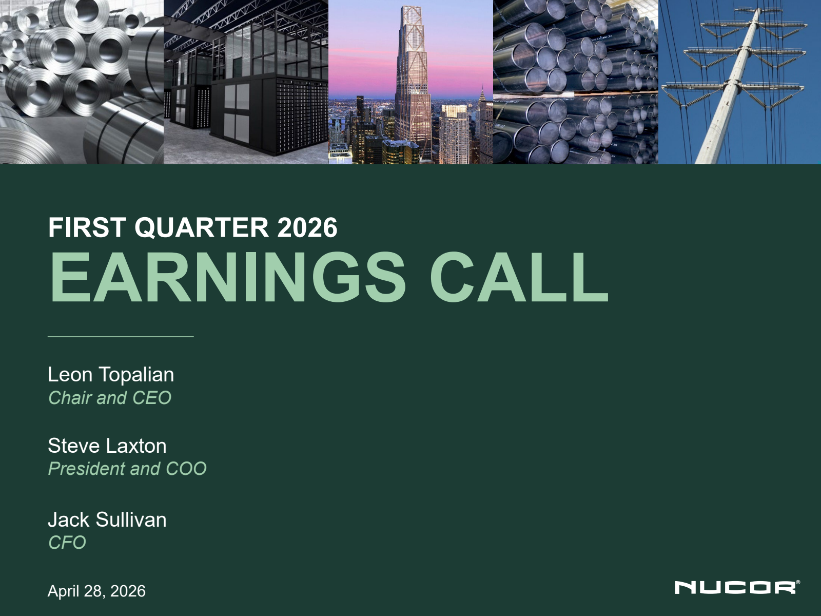 Nucor's Q1 2026 Slide Deck