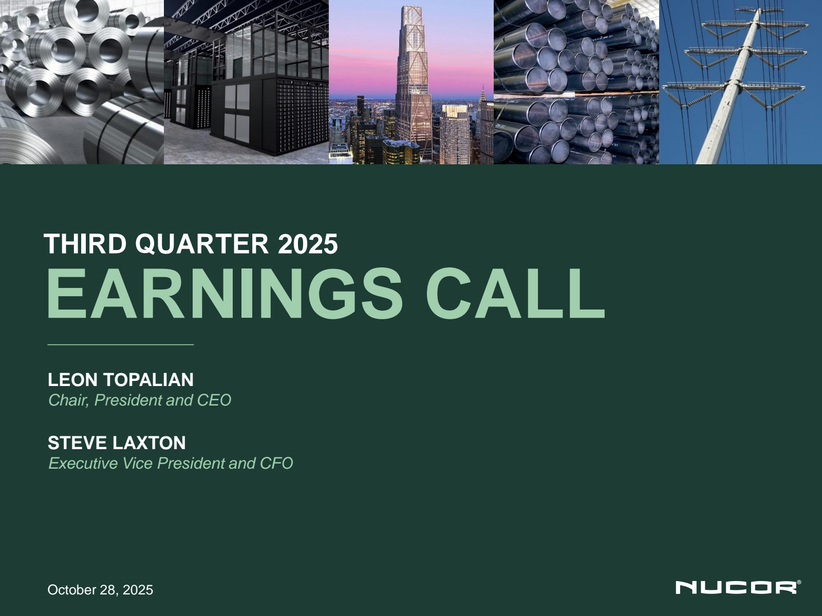 Nucor's Q3 2025 Slide Deck