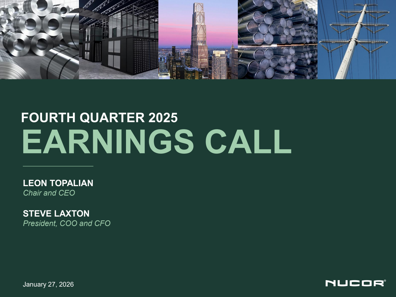 Nucor's Q4 2025 Slide Deck