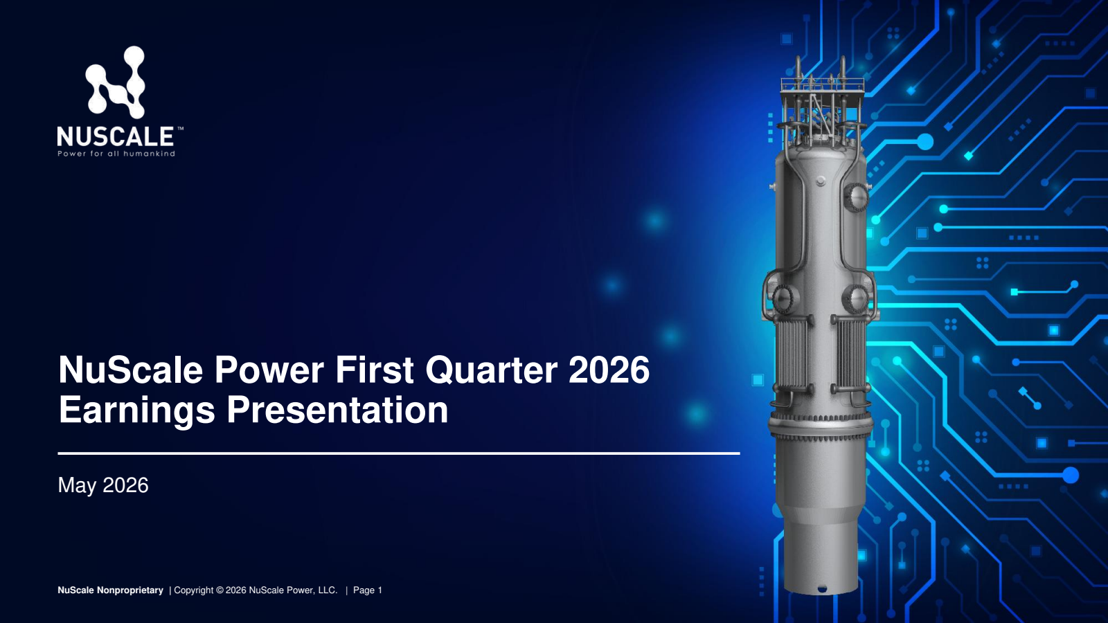 NuScale Power's Q1 2026 Slide Deck