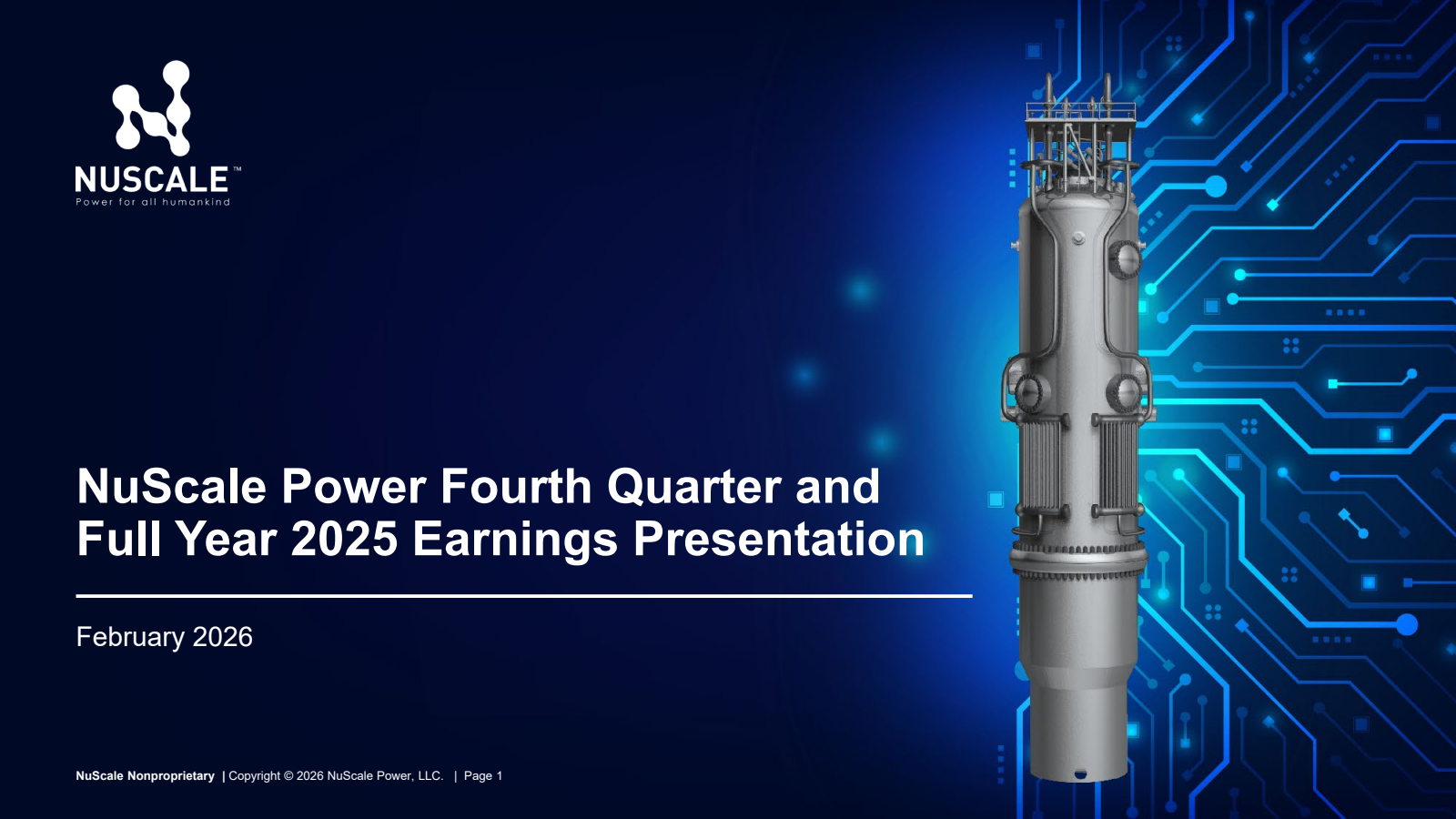 NuScale Power's Q4 2025 Slide Deck