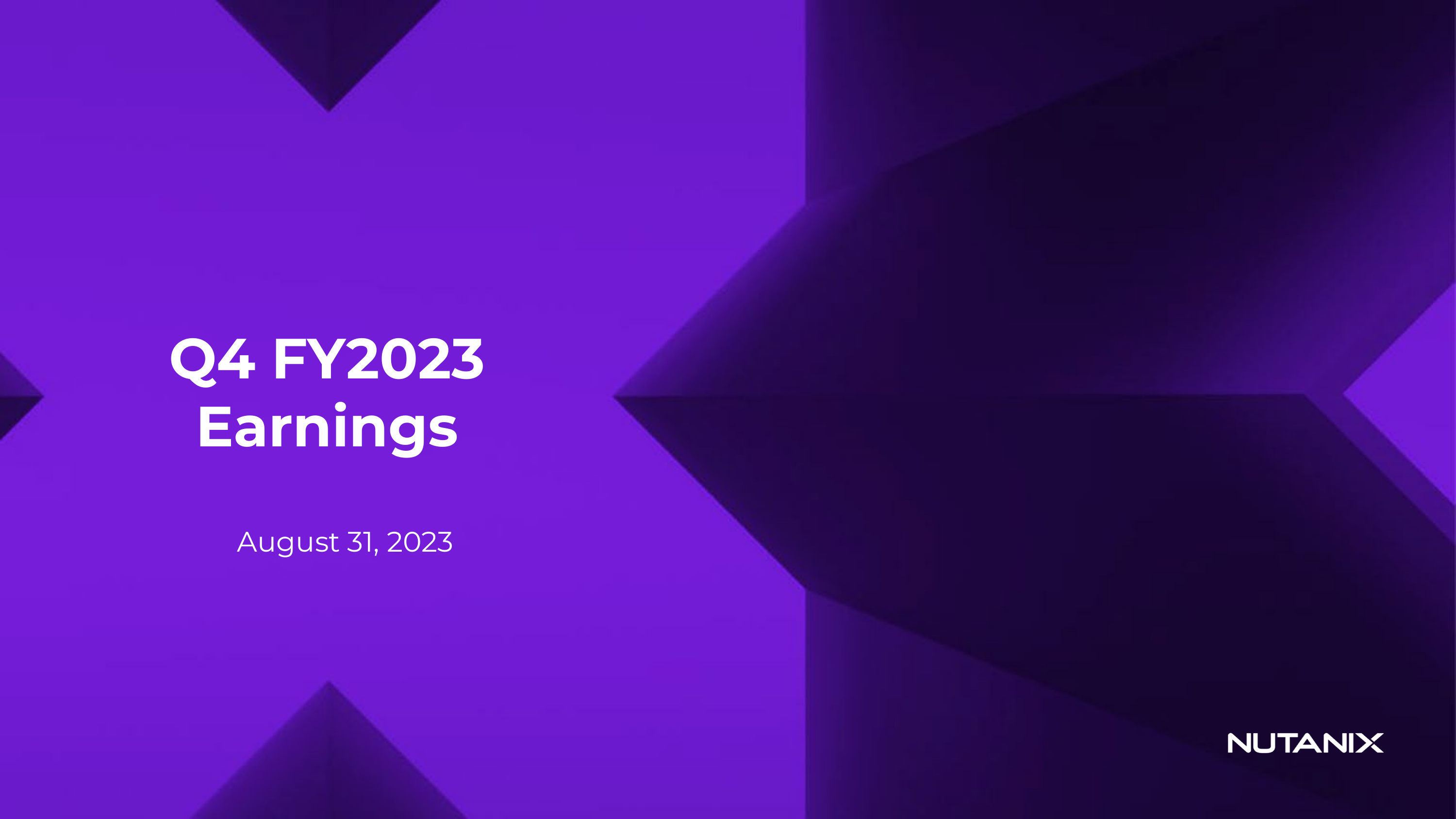Nutanix's Q4 2023 Slide Deck