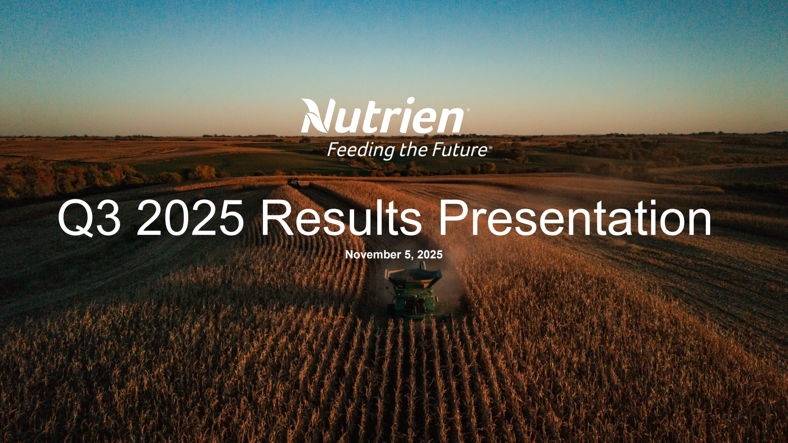 Nutrien's Q3 2025 Slide Deck