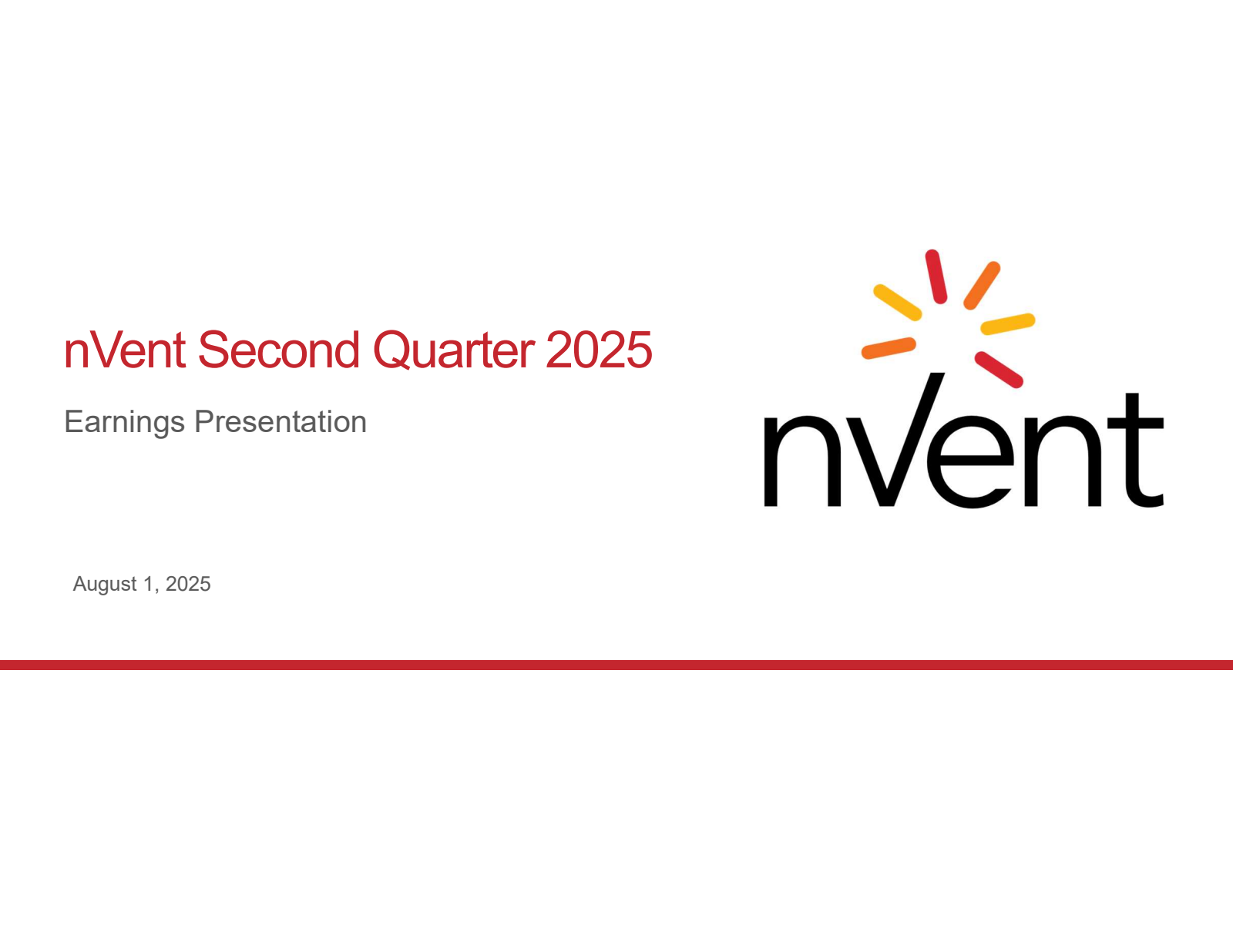 nVent Electric's Q2 2025 Slide Deck