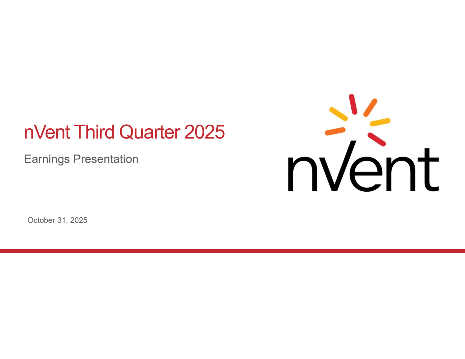 nVent Electric's Q3 2025 Slide Deck