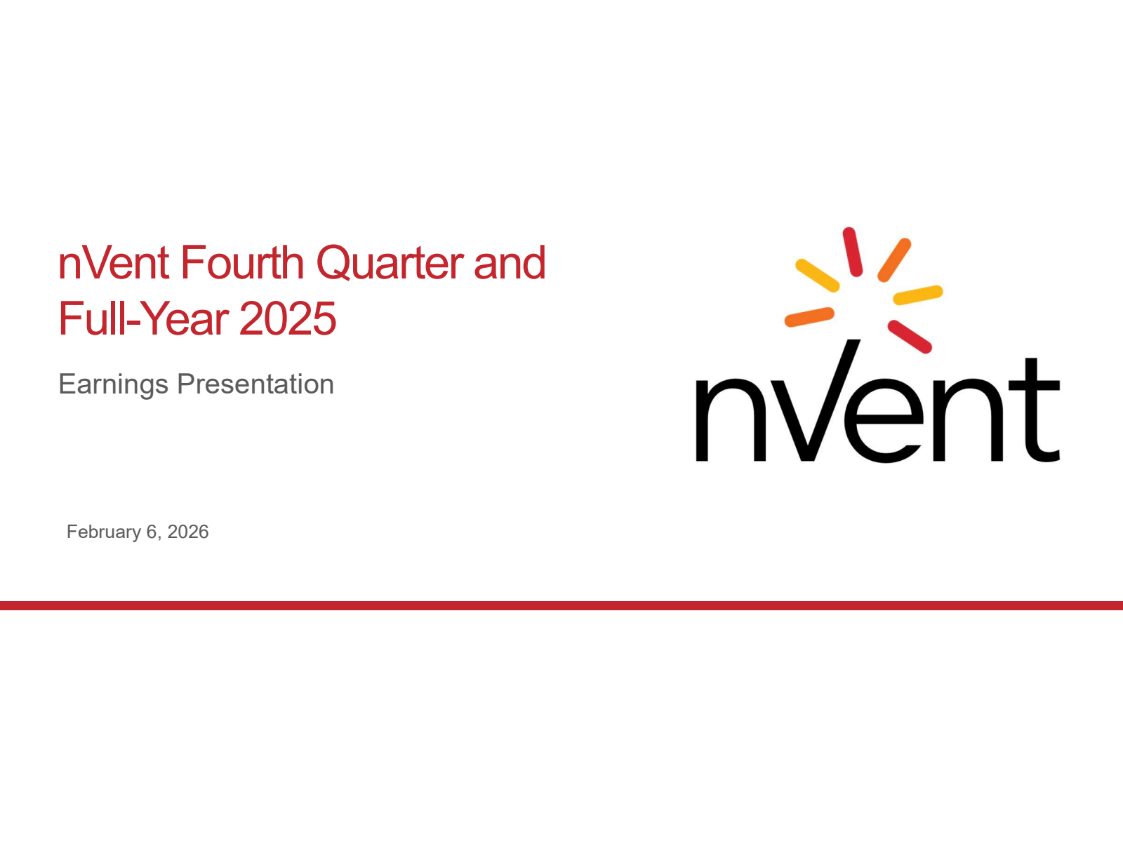 nVent Electric's Q4 2025 Slide Deck