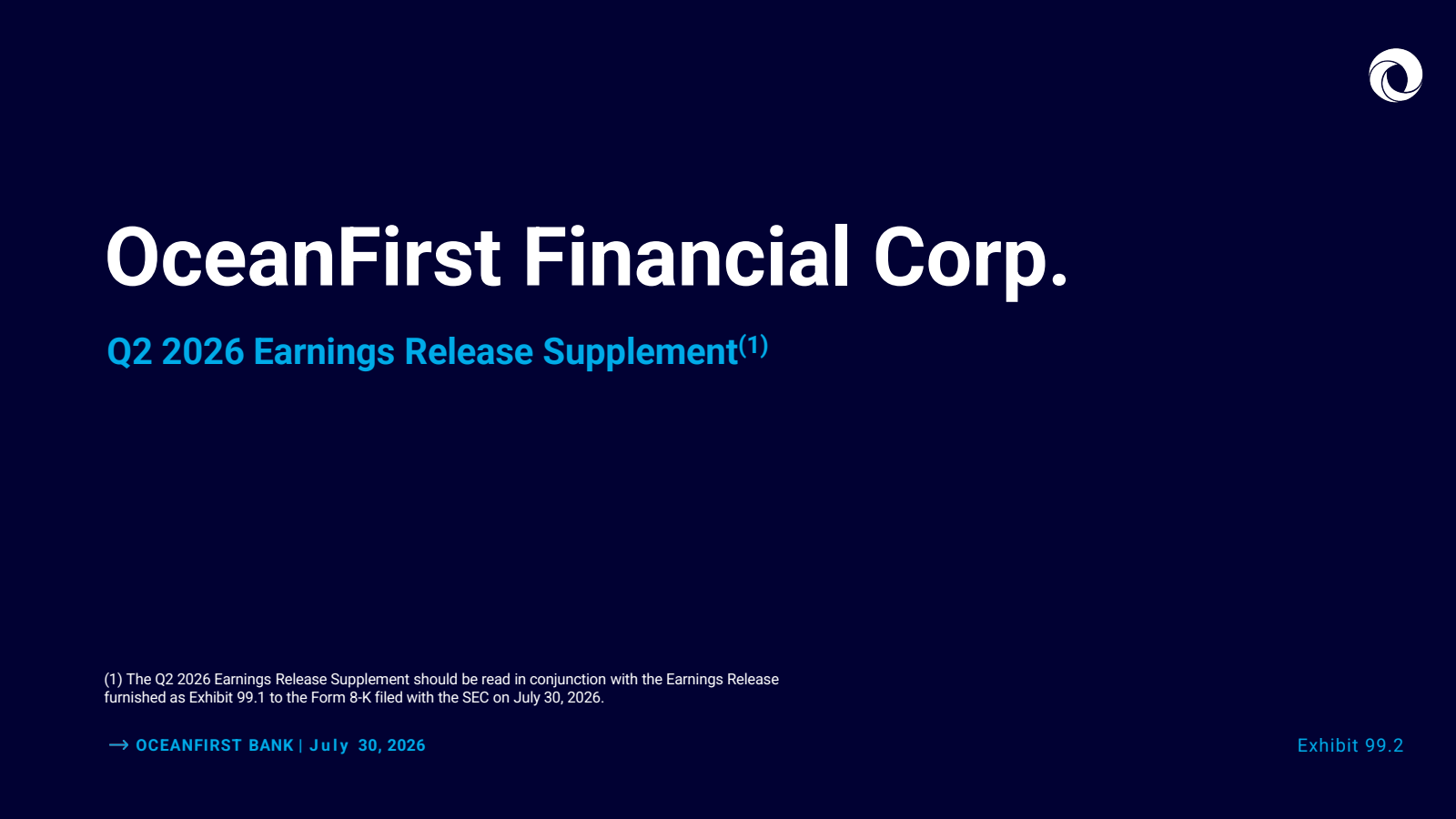 OceanFirst Financial's Q2 2026 Slide Deck