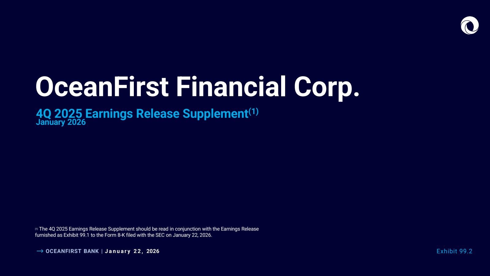 OceanFirst Financial's Q4 2025 Slide Deck