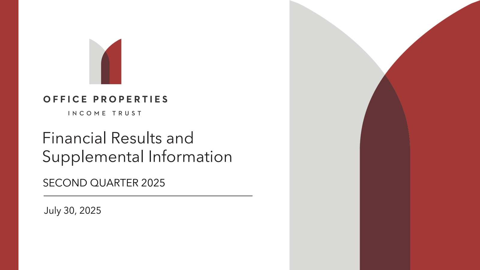 Office Properties Income Trust's Q2 2025 Slide Deck