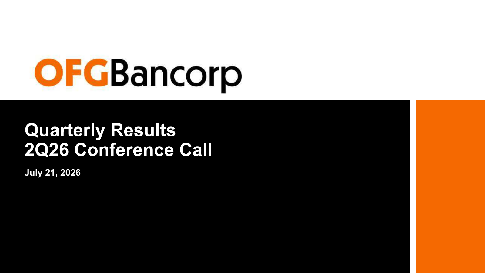 OFG Bancorp's Q2 2026 Slide Deck