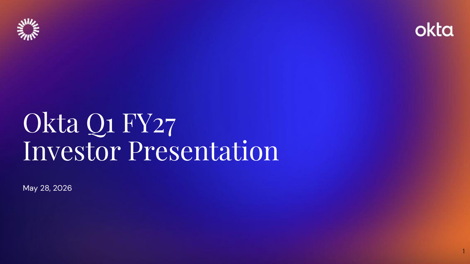 Okta's Q1 2027 Slide Deck