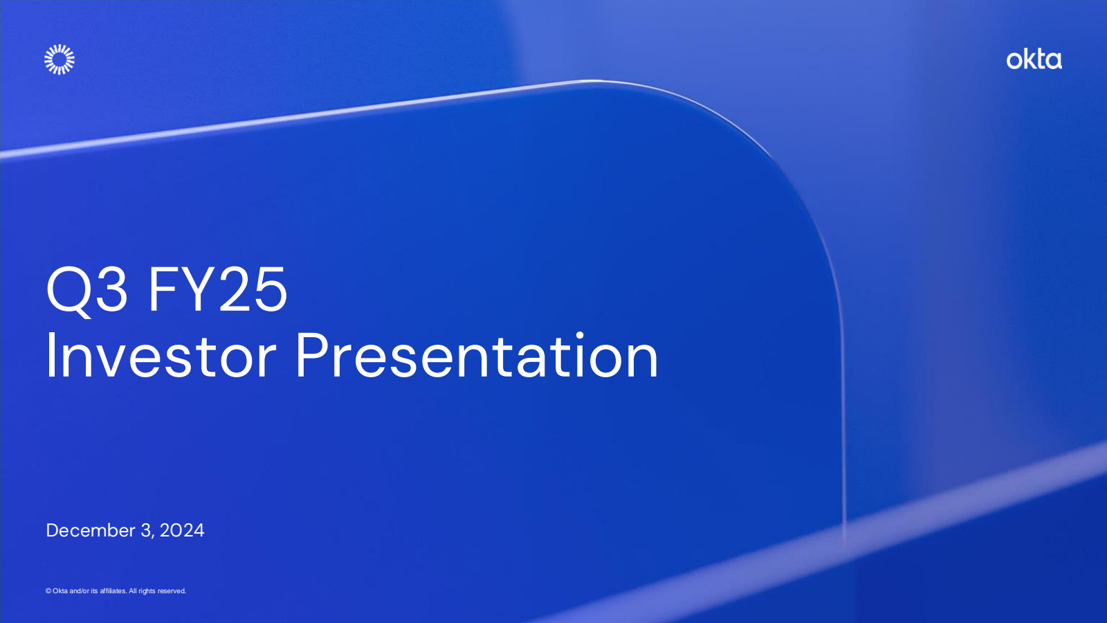 Okta's Q3 2025 Slide Deck