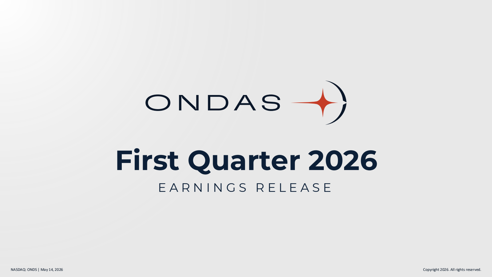 Ondas' Q1 2026 Slide Deck