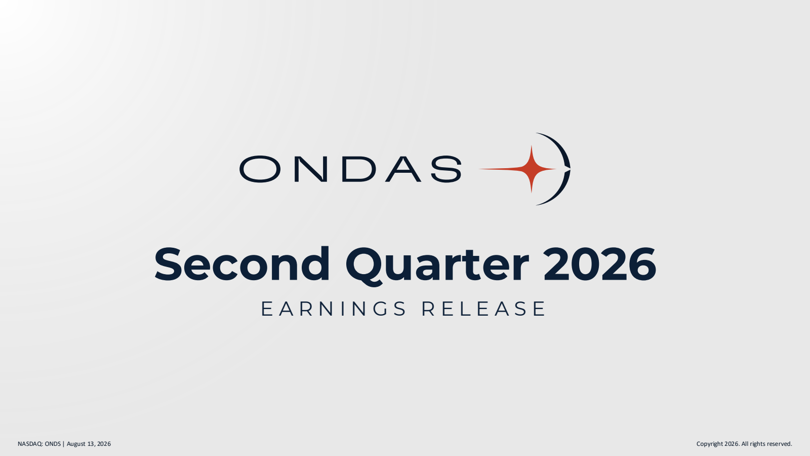 Ondas' Q2 2026 Slide Deck