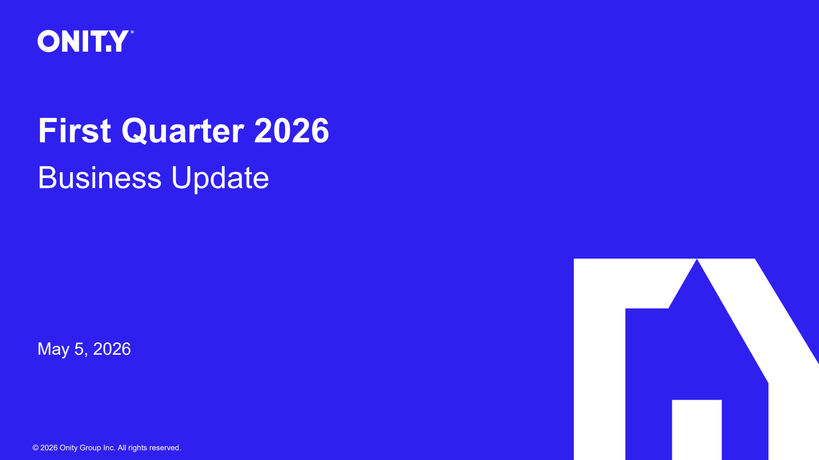 Onity Group's Q1 2026 Slide Deck