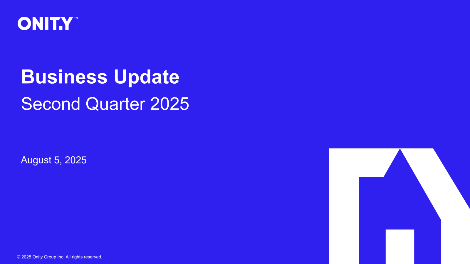 Onity Group's Q2 2025 Slide Deck