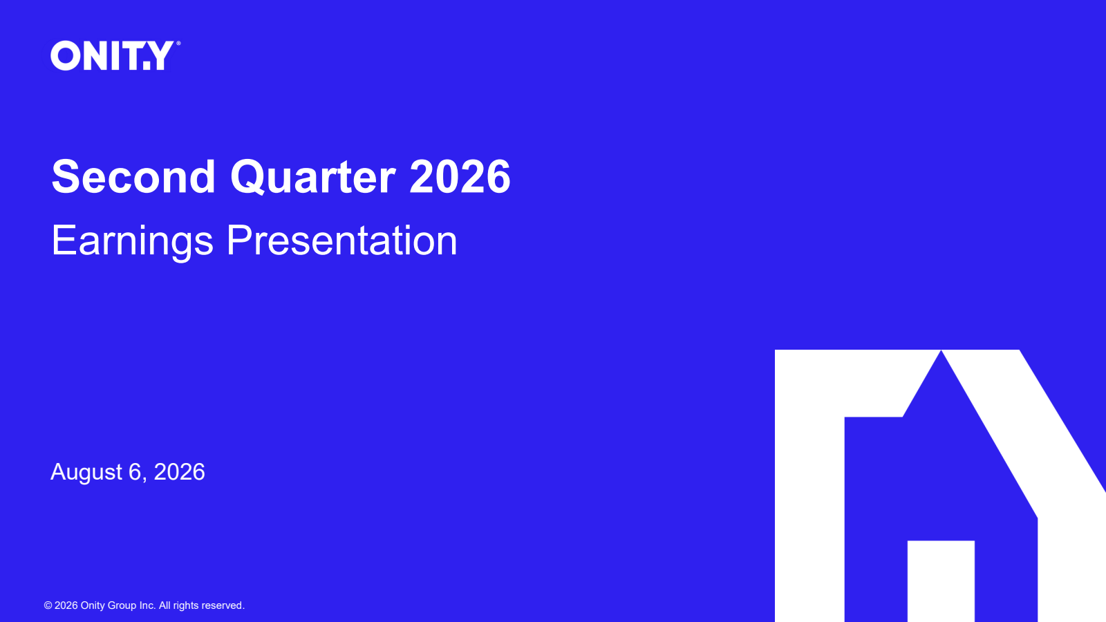 Onity Group's Q2 2026 Slide Deck