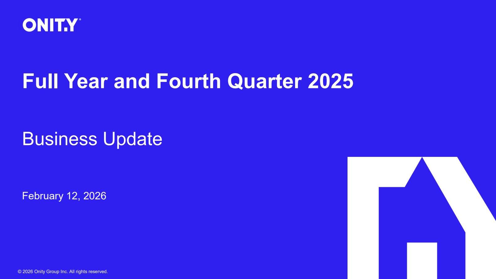 Onity Group's Q4 2025 Slide Deck