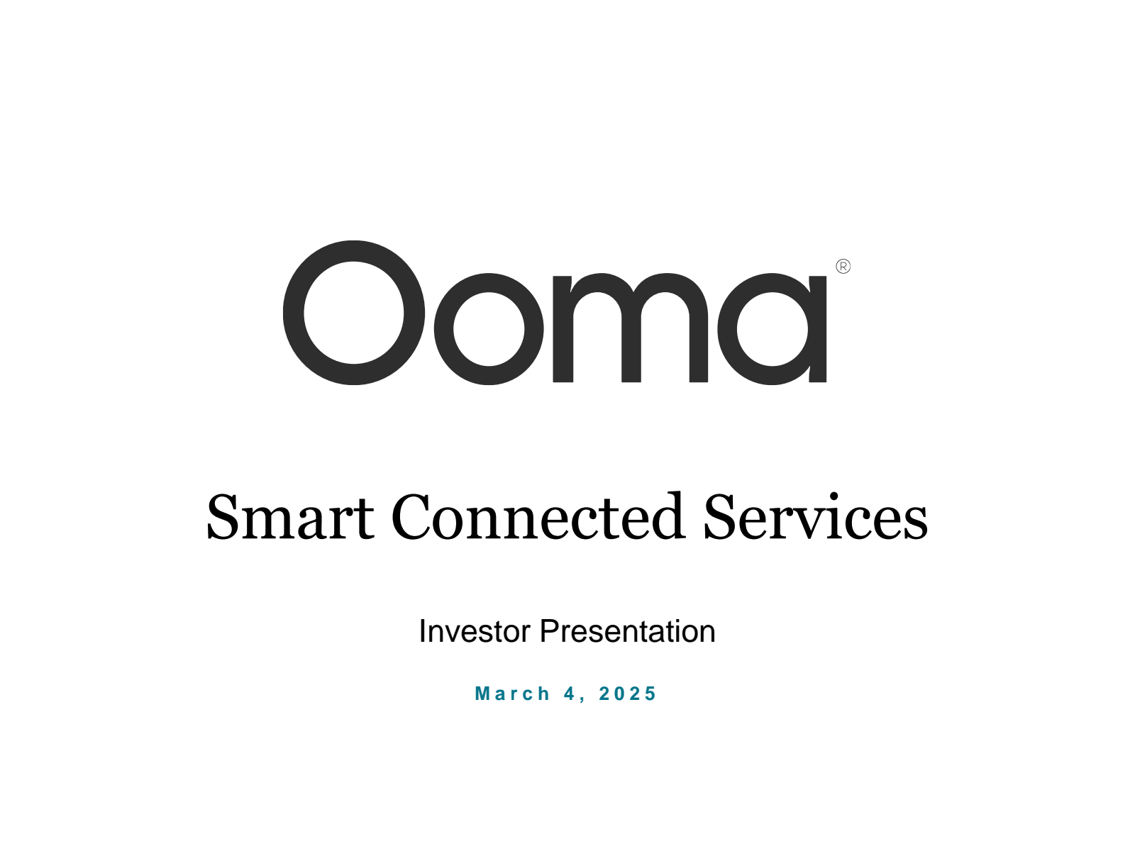 Ooma's Q4 2025 Slide Deck