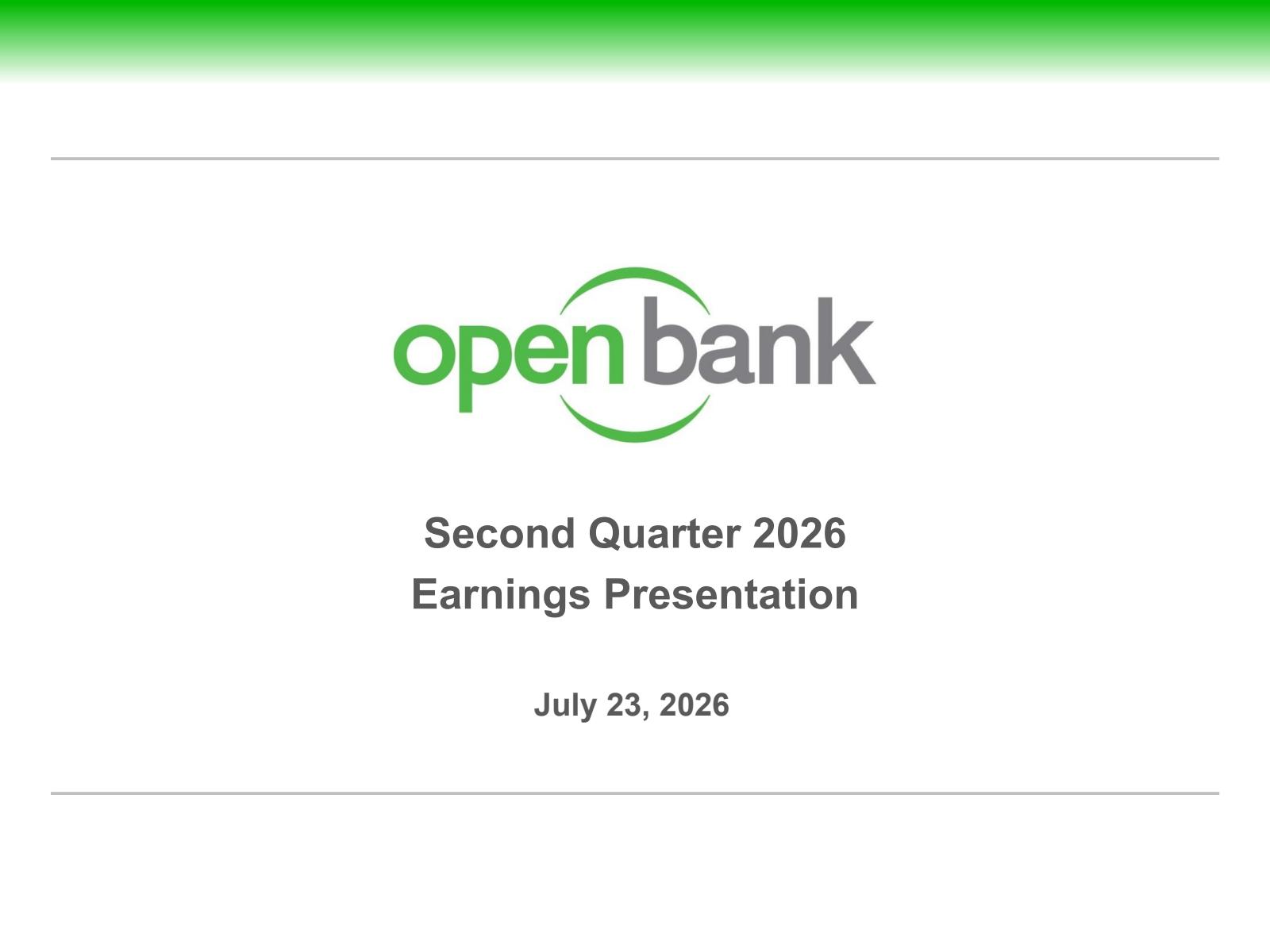 OP Bancorp's Q2 2026 Slide Deck