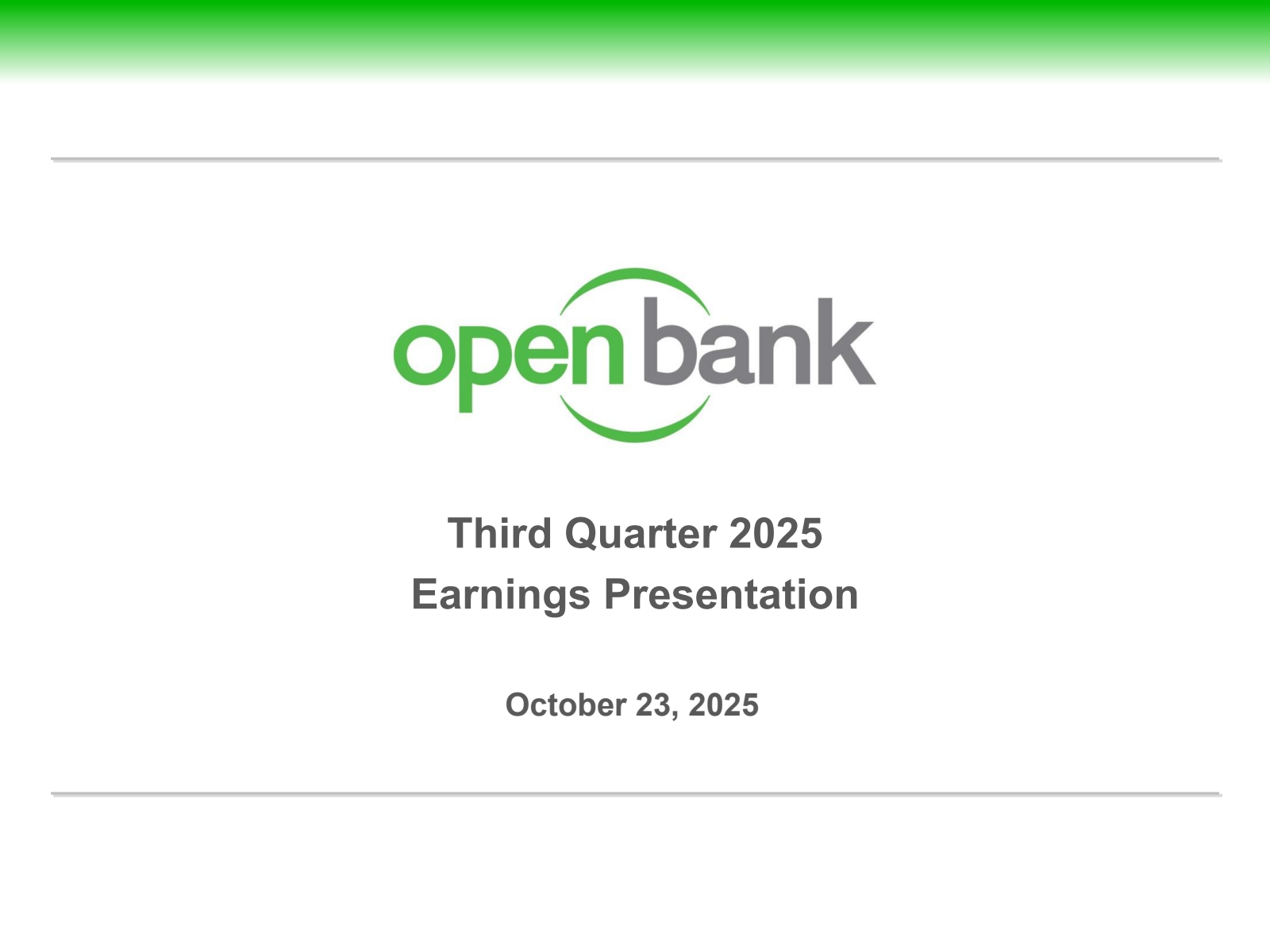 OP Bancorp's Q3 2025 Slide Deck